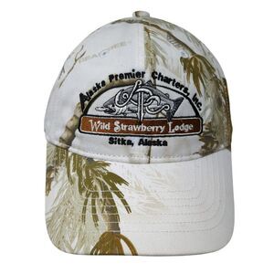 Wild Strawberry Lodge Sitka Alaska Slideback Hat Camouflage One Size Drift Creek